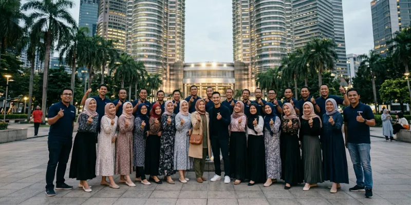 Liburan kantor ke Malaysia, foto di KLCC - PT BCA Bank from Jakarta