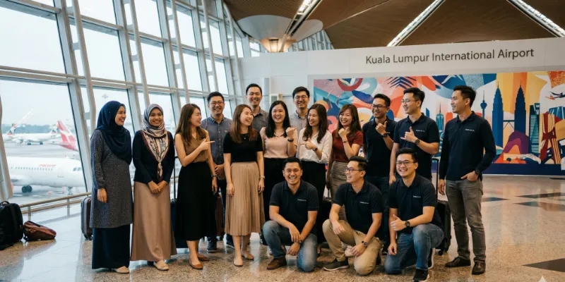Group Departure photo at Kuala Lumpur International Airport T1