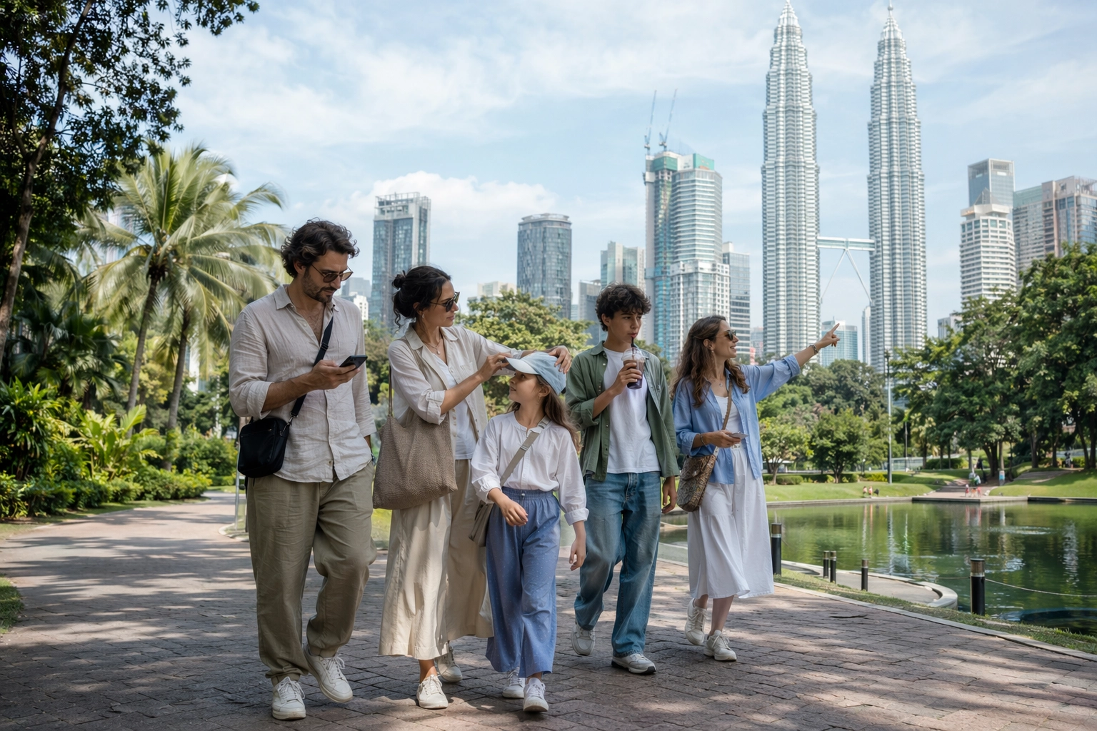 Famille francophone en voyage en Malaisie - photo spontanée
