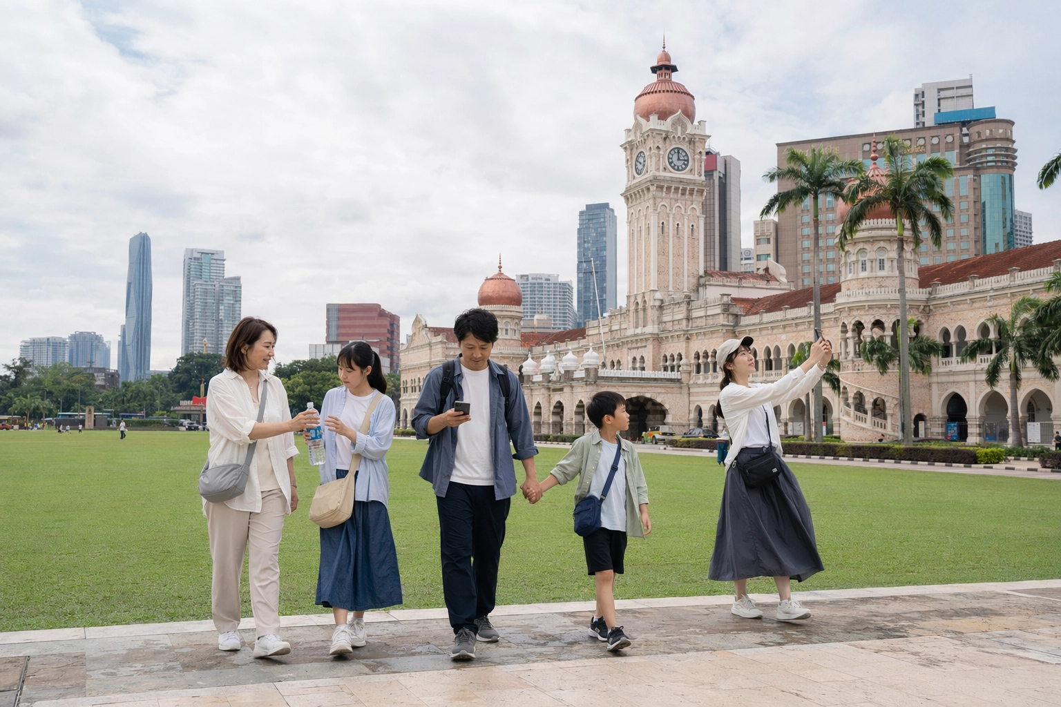 日本人家族のマレーシア旅行 - 自然な旅の一場面